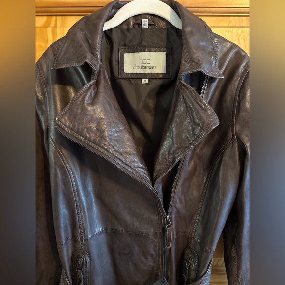 Bod Christensen Genuine Leather Women’s Mid Length Brown Jacket Size M NWT - Picture 6 of 16